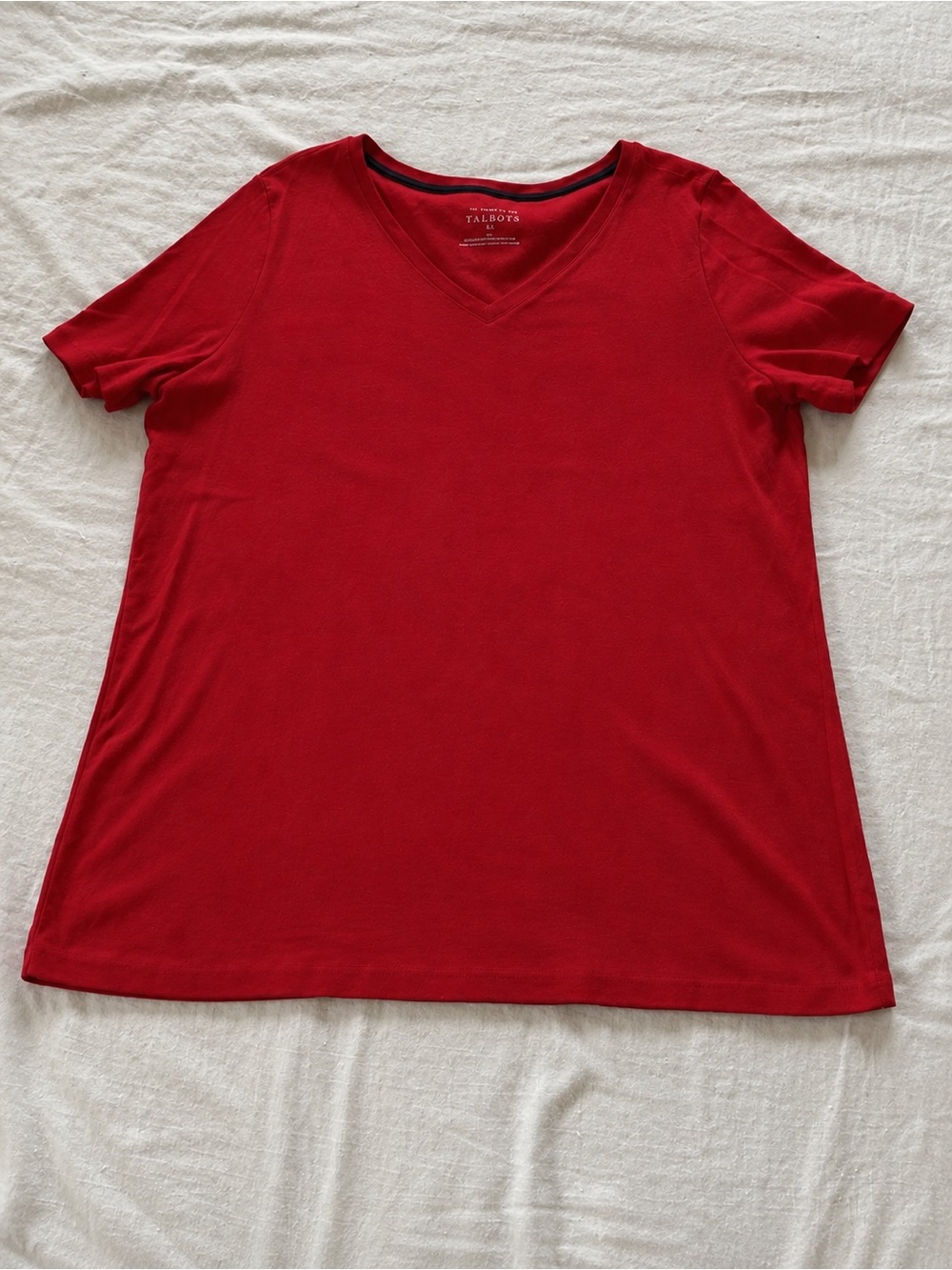 Talbots Red V-Neck Short Sleeve Tee